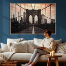 Brooklyn Bridge Canvas Wall Art, New York City Skyline Photography Print, NYC Landmark Urban Decor Artwork by MyGreatCanvas | Canvas Wall Art Prints | Photo Prints & Wall Decor