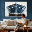 Blue Wooden Rowboat Canvas Wall Art, Coastal Nautical Boat Painting Print for Lake Beach House Decor, Minimalist Maritime Decor Artwork by MyGreatCanvas | Canvas Wall Art Prints | Photo Prints & Wall Decor