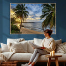 Mar Chiquita Beach Puerto Rico Canvas Wall Art, Manati Caribbean Coastal Photography Print, Tropical Ocean Sunset Decor by MyGreatCanvas | Canvas Wall Art Prints | Photo Prints & Wall Decor