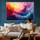 Colorful Abstract Canvas Wall Art Print, Vibrant Popup Color Art Print