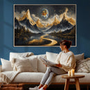 Abstract Mountain Wall Art Canvas Print Modern Landscape Painting Print