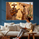 Mexican Couple Canvas Wall Art, Romantic Serenade Guitar Painting Print, Southwestern Desert Adobe Decor, Warm Golden Folk Art, Living Room Art by MyGreatCanvas | Canvas Wall Art Prints | Photo Prints & Wall Decor