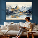 Lake Abstract Mountain Wall Art Canvas Print