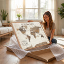 Personalized Push Pin World Map Canvas Print Custom Family