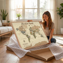 Personalized Custom World Map Wall Art Canvas Print – Travel