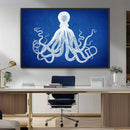 Large 3-Panel Blue Octopus Canvas Wall Art | Coastal Marine by MyGreatCanvas | Canvas Wall Art Prints | Photo Prints & Wall Decor