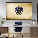 Massachusetts Flag Wall Art Canvas Print