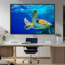 Sea Turtle Wall Art Canvas Print, Sea life in the Ocean Wall