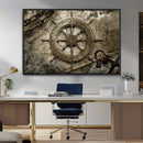 Wooden Ship Wheel Canvas Print, Multi Panel Canvas Wall Art