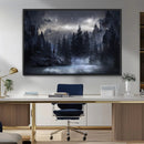 Night Landscape and Trees Wall Art Canvas Print