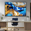 Blue Orange Marble Fluid Effect Canvas Wall Art Print by MyGreatCanvas | Canvas Wall Art Prints | Photo Prints & Wall Decor