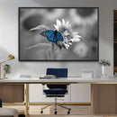 Blue Butterfly Black and White Canvas Wall Art by MyGreatCanvas | Canvas Wall Art Prints | Photo Prints & Wall Decor