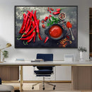 Red Chili Peppers Wall Art Kitchen Artwork Canvas Print by MyGreatCanvas | Canvas Wall Art Prints | Photo Prints & Wall Decor