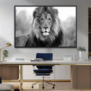 Black and White Lion Canvas Wall Art – Animal Print Artwork