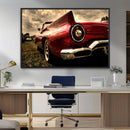 Red Classic Car Wall Art Canvas Print