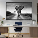 Black and White Elephant Wall Art Canvas Print