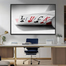 Framed Luck Poker Cards Canvas – Modern Triptych Wall Art,