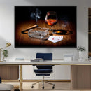Whiskey Cigar Wall Art Canvas Print Kitchen Wall