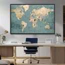 Classic World Map Canvas Print – Framed Vintage Map Wall by MyGreatCanvas | Canvas Wall Art Prints | Photo Prints & Wall Decor