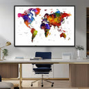 World Map Canvas Print – Detailed Map of the World Wall Art