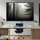 Misty Forest Wall Art Premium Canvas Print a Foggy and