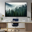 Captivating Misty Forest Wall Art Premium Canvas Print,