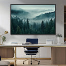 Captivating Misty Foggy Forest Wall Art Premium Canvas Print