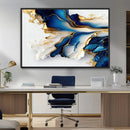 Gold Marble Art - Abstract Geode Gold And Blue Marble Shape