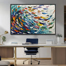 Modern Abstract Fish Shoal Wall Art Canvas Print, Colorful by MyGreatCanvas | Canvas Wall Art Prints | Photo Prints & Wall Decor