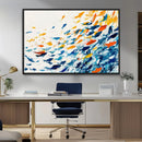 Abstract Fish Shoal Wall Art Canvas Print, Colorful Fish