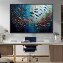 Modern Abstract Fish Shoal Wall Art Canvas Print, Colorful