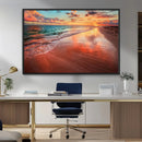 Sunset Beach Wall Art | Ocean Canvas Print | Coastal Wall
