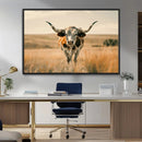 Texas Cow Longhorn Wall Art Canvas Print for Farm House Wall
