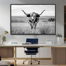 Texas Cow Longhorn Wall Art Canvas Print for Farm House Wall