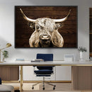 Highland Cow Wall Art Canvas Print, Rustic Farmhouse Decor,