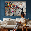 Banksy Wall Art - Banksy Girl and Butterfly Explosion Wall