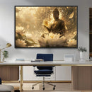 Golden Buddha Wall Art | Yoga Room Decor and Meditation Room by MyGreatCanvas | Canvas Wall Art Prints | Photo Prints & Wall Decor