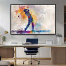 Watercolor Golf Swing Wall Art Canvas Print | Vibrant
