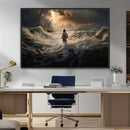 Jesus Walking on Water Wall Art Canvas Print - Religious