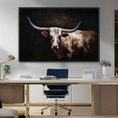 Texas Longhorn Wall Art Canvas Print | Western Ranch Decor |