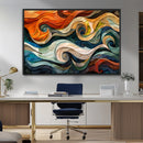 Abstract Wave Wall Art | Ready to Hang Framed Canvas Print |