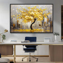 Golden Tree Canvas Print | Abstract Wall Art for Modern