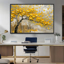 Yellow Blossom Tree Canvas Wall Art - Floral Abstract Modern
