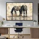 Chinese Style Abstract Black Horses Wall Art Canvas Print - by MyGreatCanvas | Canvas Wall Art Prints | Photo Prints & Wall Decor