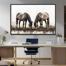 Chines Ink Style Horses Wall Art Canvas Print