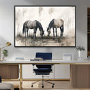 Chines Ink Style Vintage Horses Wall Art Canvas Print for by MyGreatCanvas | Canvas Wall Art Prints | Photo Prints & Wall Decor
