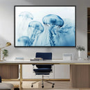 Blue Jellyfish Wall Art Canvas Print