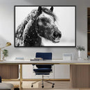 Winter Horse Canvas Print | Large 3-Panel Black White Equine by MyGreatCanvas | Canvas Wall Art Prints | Photo Prints & Wall Decor