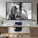 Black and White Horse Winter Wall Art | Ready to Hang and