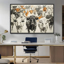 Texas Longhorn Wall Art Canvas Print – Herd Abstract Cow by MyGreatCanvas | Canvas Wall Art Prints | Photo Prints & Wall Decor
